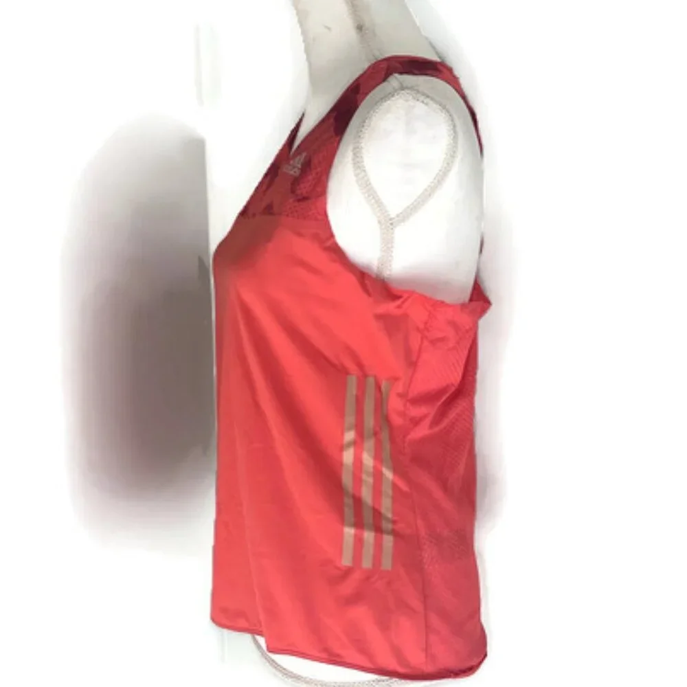 adidas Coral Racerback Tank Top with Patterned Yoke - Picture 4 of 8